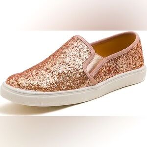 Fever Sole | Glittery Rose Gold Slip-On Loafers Sz 8